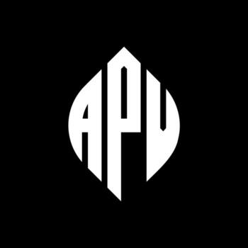 APV circle letter logo design with circle and ellipse shape. APV ellipse letters with typographic style. The three initials form a circle logo. APV Circle Emblem Abstract Monogram Letter Mark Vector. vector