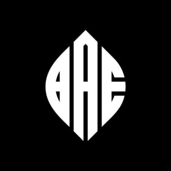 BAE circle letter logo design with circle and ellipse shape. BAE ellipse letters with typographic style. The three initials form a circle logo. BAE Circle Emblem Abstract Monogram Letter Mark Vector. vector