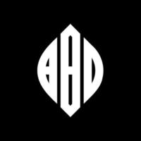 BBO circle letter logo design with circle and ellipse shape. BBO ellipse letters with typographic style. The three initials form a circle logo. BBO Circle Emblem Abstract Monogram Letter Mark Vector. vector