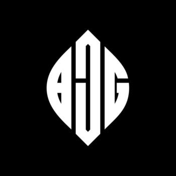 BJG circle letter logo design with circle and ellipse shape. BJG ellipse letters with typographic style. The three initials form a circle logo. BJG Circle Emblem Abstract Monogram Letter Mark Vector. vector