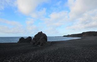 Lovely Landscape with a Black Sand Beach in Iceland photo