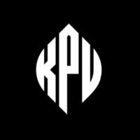 diseño de logotipo de letra de círculo kpu con forma de círculo y elipse. kpu letras elipses con estilo tipográfico. las tres iniciales forman un logo circular. vector de marca de letra de monograma abstracto del emblema del círculo kpu.