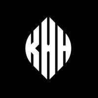diseño de logotipo de letra circular kxh con forma de círculo y elipse. kxh letras elipses con estilo tipográfico. las tres iniciales forman un logo circular. Vector de marca de letra de monograma abstracto del emblema del círculo kxh.