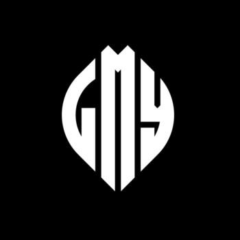 LMY circle letter logo design with circle and ellipse shape. LMY ellipse letters with typographic style. The three initials form a circle logo. LMY Circle Emblem Abstract Monogram Letter Mark Vector. vector