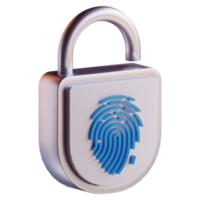3d fingerprint lock icon png
