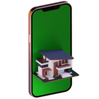 Arquitectura del hogar 3d con teléfono inteligente png