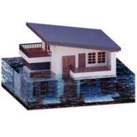 ícone de inundação em casa 3D