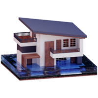 ícone de inundação em casa 3D