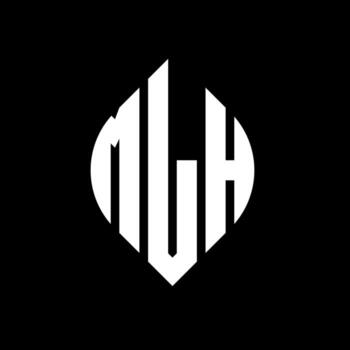 MLH circle letter logo design with circle and ellipse shape. MLH ellipse letters with typographic style. The three initials form a circle logo. MLH Circle Emblem Abstract Monogram Letter Mark Vector. vector