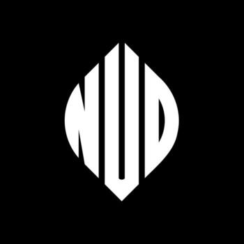 diseño de logotipo de letra de círculo nud con forma de círculo y elipse. letras de elipse nud con estilo tipográfico. las tres iniciales forman un logo circular. vector de marca de letra de monograma abstracto de emblema de círculo nud.