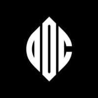 OOC circle letter logo design with circle and ellipse shape. OOC ellipse letters with typographic style. The three initials form a circle logo. OOC Circle Emblem Abstract Monogram Letter Mark Vector. vector