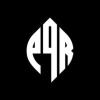 PQR circle letter logo design with circle and ellipse shape. PQR ellipse letters with typographic style. The three initials form a circle logo. PQR Circle Emblem Abstract Monogram Letter Mark Vector. vector