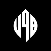 UQB circle letter logo design with circle and ellipse shape. UQB ellipse letters with typographic style. The three initials form a circle logo. UQB Circle Emblem Abstract Monogram Letter Mark Vector. vector