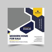 Elegant modern dream house home real estate social media banner template, real estate flyer, vector banner