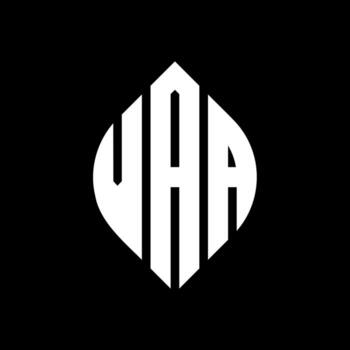 VAA circle letter logo design with circle and ellipse shape. VAA ellipse letters with typographic style. The three initials form a circle logo. VAA Circle Emblem Abstract Monogram Letter Mark Vector. vector