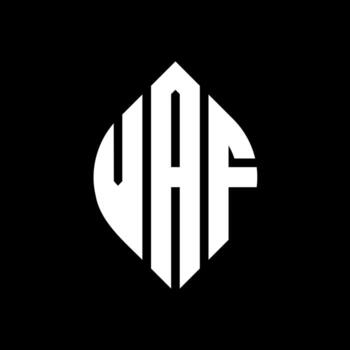 VAF circle letter logo design with circle and ellipse shape. VAF ellipse letters with typographic style. The three initials form a circle logo. VAF Circle Emblem Abstract Monogram Letter Mark Vector. vector