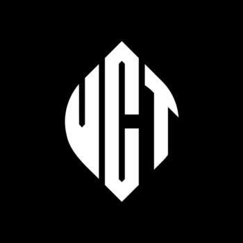 diseño de logotipo de letra de círculo vct con forma de círculo y elipse. letras de elipse vct con estilo tipográfico. las tres iniciales forman un logo circular. vector de marca de letra de monograma abstracto de emblema de círculo vct.