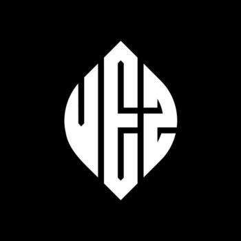 VEZ circle letter logo design with circle and ellipse shape. VEZ ellipse letters with typographic style. The three initials form a circle logo. VEZ Circle Emblem Abstract Monogram Letter Mark Vector. vector