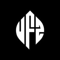 VFZ circle letter logo design with circle and ellipse shape. VFZ ellipse letters with typographic style. The three initials form a circle logo. VFZ Circle Emblem Abstract Monogram Letter Mark Vector. vector