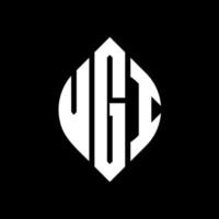 VGI circle letter logo design with circle and ellipse shape. VGI ellipse letters with typographic style. The three initials form a circle logo. VGI Circle Emblem Abstract Monogram Letter Mark Vector. vector