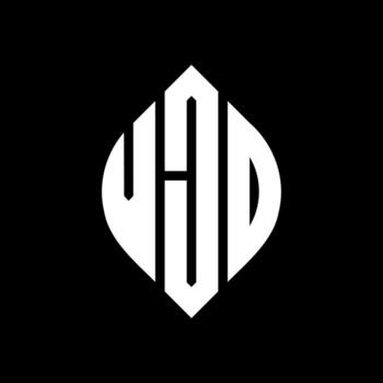 VJO circle letter logo design with circle and ellipse shape. VJO ellipse letters with typographic style. The three initials form a circle logo. VJO Circle Emblem Abstract Monogram Letter Mark Vector. vector