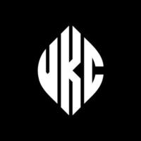Diseño de logotipo de letra de círculo vkc con forma de círculo y elipse. letras de elipse vkc con estilo tipográfico. las tres iniciales forman un logo circular. vector de marca de letra de monograma abstracto del emblema del círculo vkc.