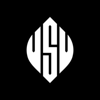 VSV circle letter logo design with circle and ellipse shape. VSV ellipse letters with typographic style. The three initials form a circle logo. VSV Circle Emblem Abstract Monogram Letter Mark Vector. vector