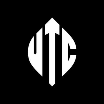 VTC circle letter logo design with circle and ellipse shape. VTC ellipse letters with typographic style. The three initials form a circle logo. VTC Circle Emblem Abstract Monogram Letter Mark Vector. vector