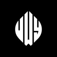VWY circle letter logo design with circle and ellipse shape. VWY ellipse letters with typographic style. The three initials form a circle logo. VWY Circle Emblem Abstract Monogram Letter Mark Vector. vector