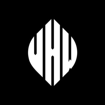 VXW circle letter logo design with circle and ellipse shape. VXW ellipse letters with typographic style. The three initials form a circle logo. VXW Circle Emblem Abstract Monogram Letter Mark Vector. vector