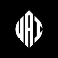 diseño de logotipo de letra de círculo wai con forma de círculo y elipse. wai elipse letras con estilo tipográfico. las tres iniciales forman un logo circular. vector de marca de letra de monograma abstracto del emblema del círculo wai.