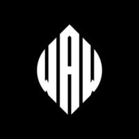 diseño de logotipo de letra de círculo waw con forma de círculo y elipse. waw elipse letras con estilo tipográfico. las tres iniciales forman un logo circular. vector de marca de letra de monograma abstracto del emblema del círculo waw.