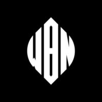diseño de logotipo de letra de círculo wbn con forma de círculo y elipse. wbn letras elipses con estilo tipográfico. las tres iniciales forman un logo circular. vector de marca de letra de monograma abstracto del emblema del círculo wbn.