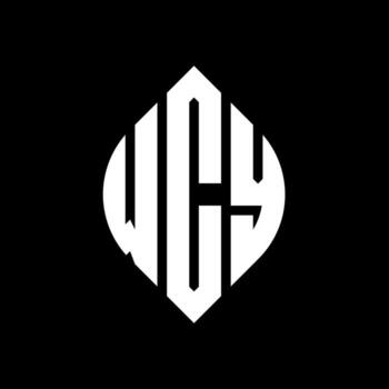 WCY circle letter logo design with circle and ellipse shape. WCY ellipse letters with typographic style. The three initials form a circle logo. WCY Circle Emblem Abstract Monogram Letter Mark Vector. vector