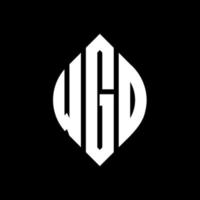 WGO circle letter logo design with circle and ellipse shape. WGO ellipse letters with typographic style. The three initials form a circle logo. WGO Circle Emblem Abstract Monogram Letter Mark Vector. vector