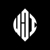 diseño de logotipo de letra de círculo wji con forma de círculo y elipse. letras de elipse wji con estilo tipográfico. las tres iniciales forman un logo circular. vector de marca de letra de monograma abstracto del emblema del círculo wji.