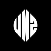 diseño de logotipo de letra de círculo wnz con forma de círculo y elipse. letras de elipse wnz con estilo tipográfico. las tres iniciales forman un logo circular. vector de marca de letra de monograma abstracto del emblema del círculo wnz.