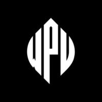 WPU circle letter logo design with circle and ellipse shape. WPU ellipse letters with typographic style. The three initials form a circle logo. WPU Circle Emblem Abstract Monogram Letter Mark Vector. vector