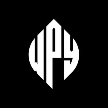 WPY circle letter logo design with circle and ellipse shape. WPY ellipse letters with typographic style. The three initials form a circle logo. WPY Circle Emblem Abstract Monogram Letter Mark Vector. vector