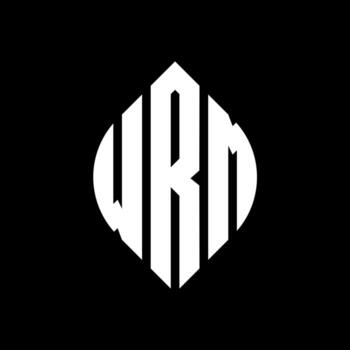 WRM circle letter logo design with circle and ellipse shape. WRM ellipse letters with typographic style. The three initials form a circle logo. WRM Circle Emblem Abstract Monogram Letter Mark Vector. vector