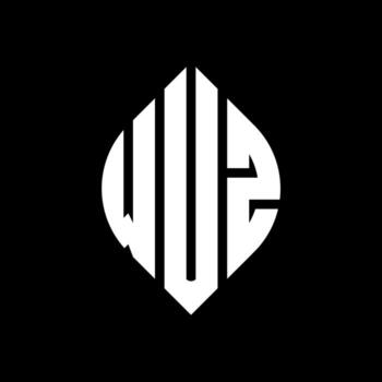 WUZ circle letter logo design with circle and ellipse shape. WUZ ellipse letters with typographic style. The three initials form a circle logo. WUZ Circle Emblem Abstract Monogram Letter Mark Vector. vector