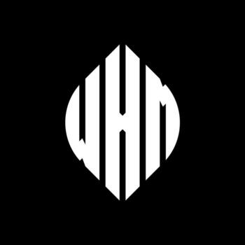 WXM circle letter logo design with circle and ellipse shape. WXM ellipse letters with typographic style. The three initials form a circle logo. WXM Circle Emblem Abstract Monogram Letter Mark Vector. vector