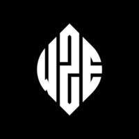 diseño de logotipo de letra de círculo wze con forma de círculo y elipse. wze letras elipses con estilo tipográfico. las tres iniciales forman un logo circular. vector de marca de letra de monograma abstracto del emblema del círculo wze.
