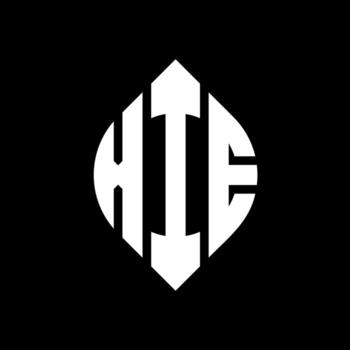 XIE circle letter logo design with circle and ellipse shape. XIE ellipse letters with typographic style. The three initials form a circle logo. XIE Circle Emblem Abstract Monogram Letter Mark Vector. vector