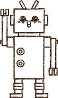 dibujo al carboncillo de un robot vector