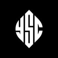 YSC circle letter logo design with circle and ellipse shape. YSC ellipse letters with typographic style. The three initials form a circle logo. YSC Circle Emblem Abstract Monogram Letter Mark Vector. vector