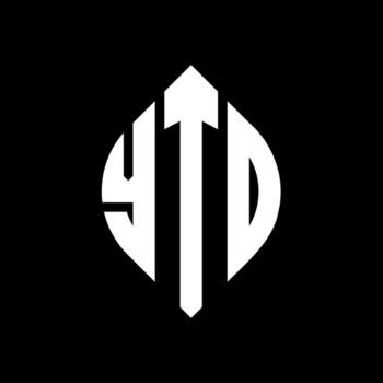 YTD circle letter logo design with circle and ellipse shape. YTD ellipse letters with typographic style. The three initials form a circle logo. YTD Circle Emblem Abstract Monogram Letter Mark Vector. vector