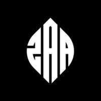 ZAA circle letter logo design with circle and ellipse shape. ZAA ellipse letters with typographic style. The three initials form a circle logo. ZAA Circle Emblem Abstract Monogram Letter Mark Vector. vector