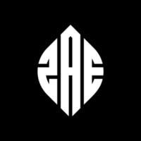 ZAE circle letter logo design with circle and ellipse shape. ZAE ellipse letters with typographic style. The three initials form a circle logo. ZAE Circle Emblem Abstract Monogram Letter Mark Vector. vector