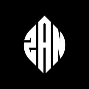 ZAN circle letter logo design with circle and ellipse shape. ZAN ellipse letters with typographic style. The three initials form a circle logo. ZAN Circle Emblem Abstract Monogram Letter Mark Vector. vector